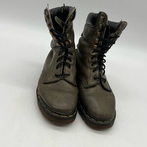 Vintage Dr Martens Women’s UK 3 Sz US 5 Green Leather Combat Boots England Made.